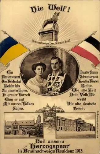 Ak Braunschweig in Niedersachsen, Herzogspaar, Viktoria Luise von Preußen, Herzog Ernst August