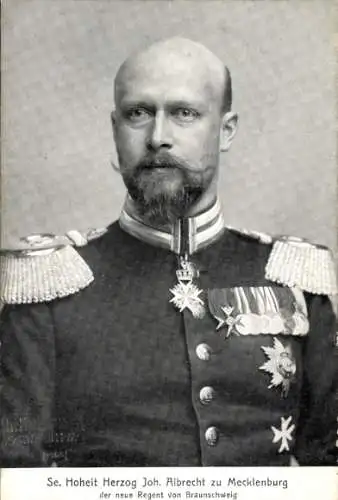 Ak Herzog Johann Albrecht zu Mecklenburg-Schwerin, Regent von Braunschweig