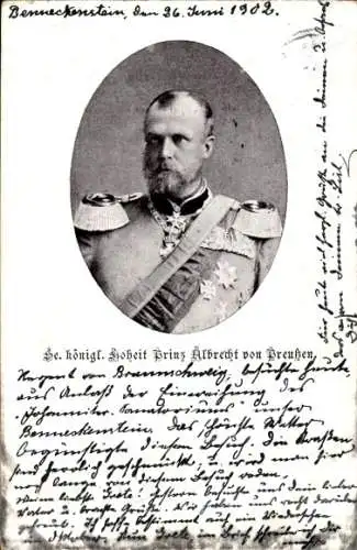 Ak Prinz Albrecht von Preußen, Portrait
