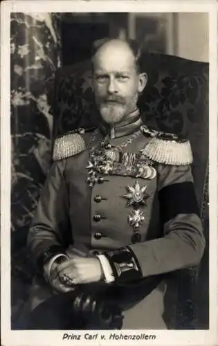 Ak Prinz Carl von Hohenzollern, Portrait in Uniform