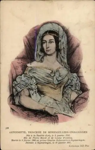 Ak Antoinette, Prinzessin von Hohenzollern-Sigmaringen