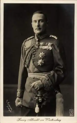 Ak Herzog Albrecht von Württemberg, Portrait in Uniform