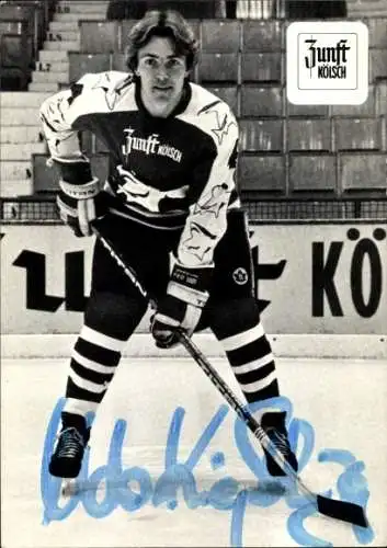 Ak Eishockeyspieler Udo Kiessling, Portrait, Autogramm
