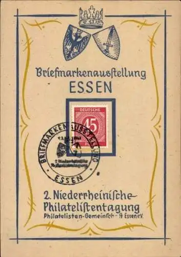 Ak Essen im Ruhrgebiet, Briefmarkenausstellung, 2. Niederrheinische Philatelistentagung