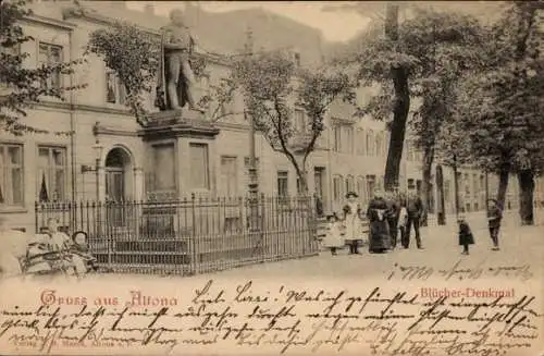 Ak Hamburg Altona, Blücher-Denkmal