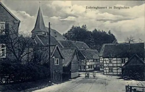 Ak Dabringhausen Wermelskirchen im Bergischen Land, Fachwerkhäuser, Kirche