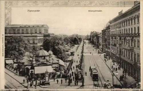 Ak Hannover in Niedersachsen, Georgstraße, Straßenbahn
