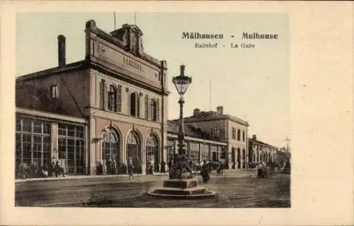 Ak Mulhouse Mülhausen Elsass Haut Rhin, Bahnhof