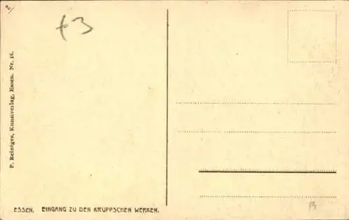 Ak Essen im Ruhrgebiet, Eingang zu den Kruppschen Werken