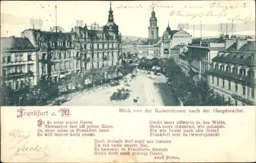 Ak Frankfurt Main, Hauptwache, Blick von der Kaiserstraße