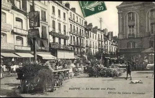 Ak Dieppe Seine-Maritime, Blumenmarkt