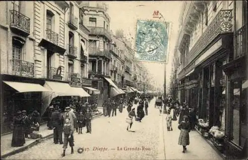 Ak Dieppe Seine-Maritime, Grande Rue
