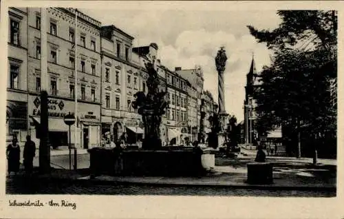 Ak Świdnica Schweidnitz Schlesien, Am Ring, Brunnen