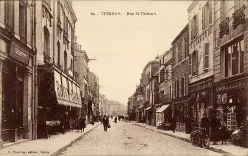 Ak Épernay Marne, Rue Saint-Thibault