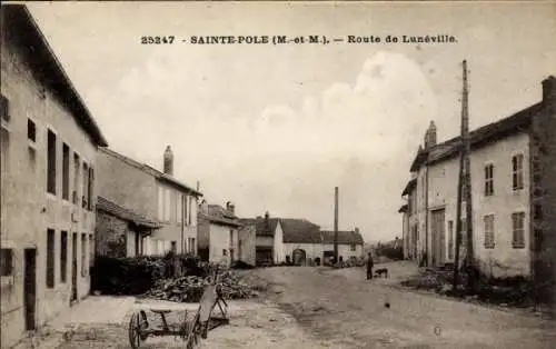 Ak Sainte-Pôle Lothringen Meurthe et Moselle, Route de Lunéville