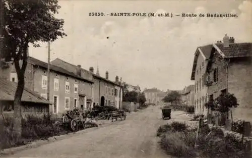 Ak Sainte-Pôle Lothringen Meurthe et Moselle, Route de Badonviller