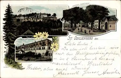 Litho Obernai Elsass Bas Rhin, St. Odilienberg, Mont Sainte Odile, Kloster