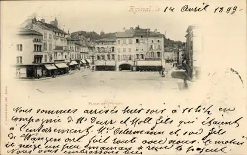 Ak Épinal Lorraine Vosges, Place des Vosges