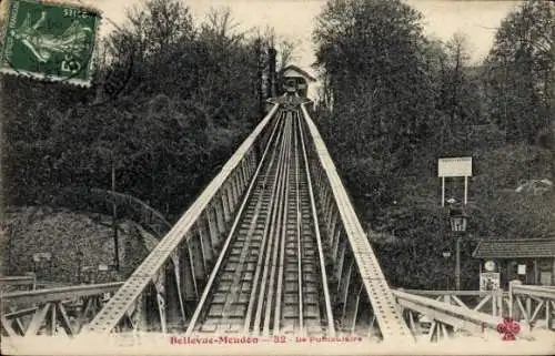 Ak Bellevue Meudon Hauts de Seine, Die Standseilbahn