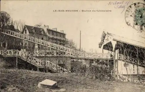 Ak Bellevue Meudon Hauts de Seine, Standseilbahn