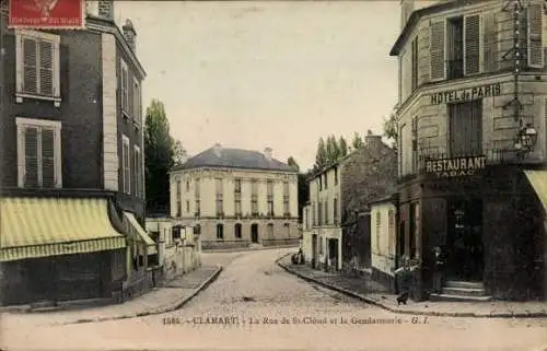 Ak Clamart Hauts de Seine, Rue de Sainte Cloud und die Gendarmerie