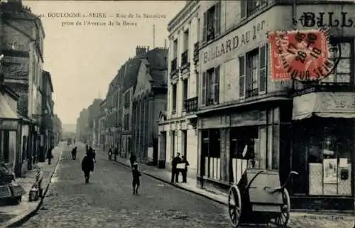 Ak Boulogne sur Seine Hauts de Seine, Rue de la Saussiere, aufgenommen von der Avenue de la Reine