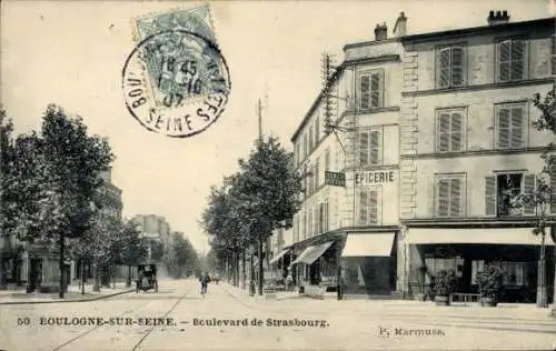 Ak Boulogne sur Seine Hauts de Seine, Boulevard de Straßburg