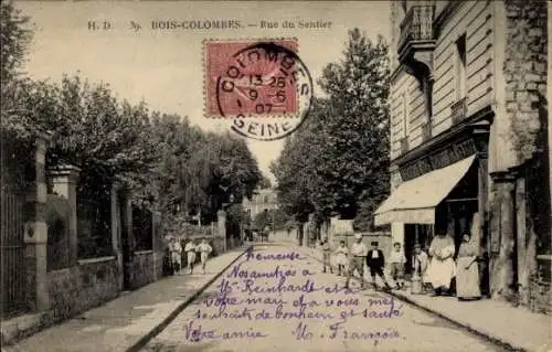 Ak Bois Colombes Hauts de Seine, Rue du Sentier