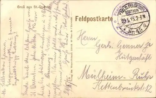 Ak Saint Quentin Aisne, Bahnhof, Gleisansicht