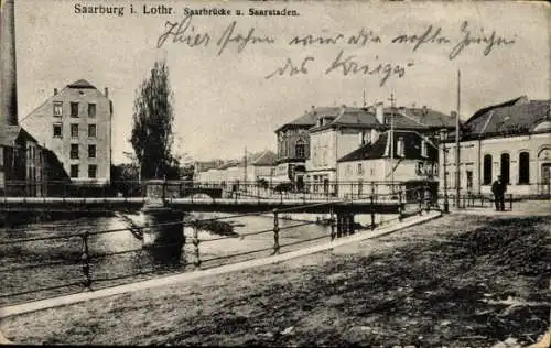Ak Sarrebourg Saarburg Lothringen Moselle, Saarbrücke, Saarstaden