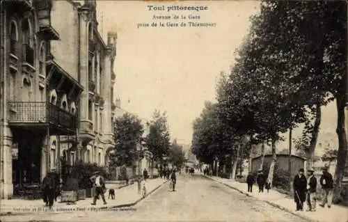 Ak Toul Nord, Avenue de la Gare prise de la Gare de Thiaucourt