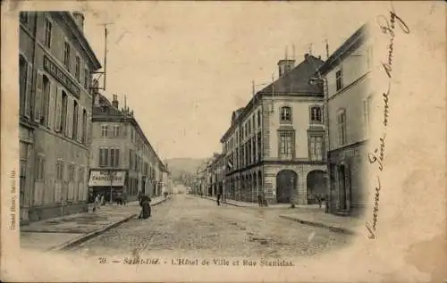 Ak Saint Dié des Vosges, Rathaus, Stanislas Straße