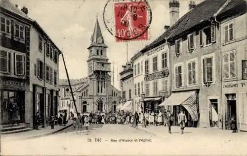 Ak Saint-Dié-des-Vosges, Rue d’Alsace, Kirche