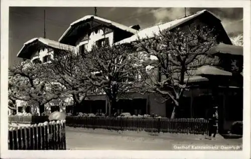 Ak Garmisch Partenkirchen in Oberbayern, Gasthof Kainzenfranz, Winter