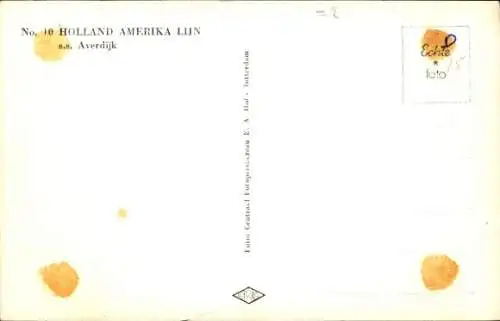 Ak SS Averdijk, Holland-America Line, HAL