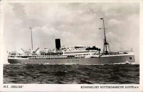 Ak Dampfschiff MS Sibajak, Koninklijke Rotterdamsche Lloyd, KRL