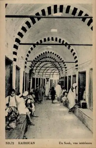 Ak Kairouan Tunesien, A Souk, Innenansicht
