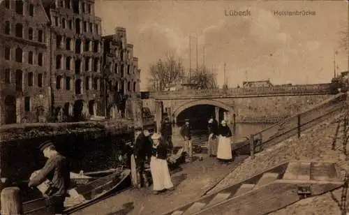 Ak Lübeck, Holstenbrücke