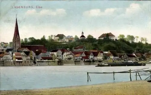 Ak Lauenburg an der Elbe, Teilansicht, Kirche