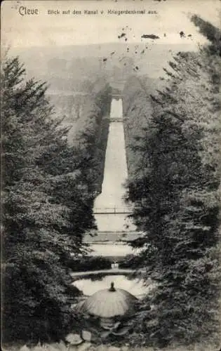 Ak Kleve am Niederrhein, Blick auf den Kanal vom Kriegerdenkmal