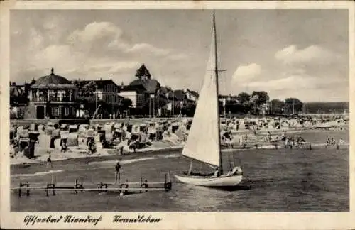 Ak Ostseebad Niendorf Timmendorfer Strand, Strand, Segelboot, Strandkörbe