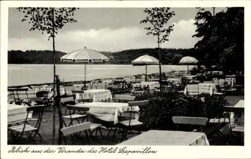 Ak Mölln im Herzogtum Lauenburg, Hotel Seepavillon, Veranda, Panorama