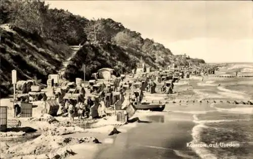 Ak Ostseebad Koserow auf Usedom, Strand, Dünen, Strandkörbe, Badegäste