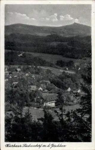 Ak Lückendorf Oybin Oberlausitz, Kurhaus, Panorama, Jeschken