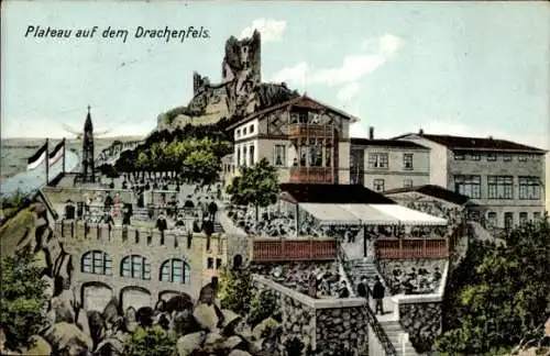 Ak Königswinter am Rhein, Drachenfels, Plateau
