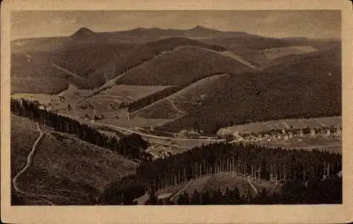 Ak Manebach Ilmenau in Thüringen, Ilmtal, Blick vom großen Hermannstein