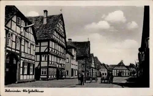 Ak Holzminden in Niedersachsen, alte Giebelhäuser