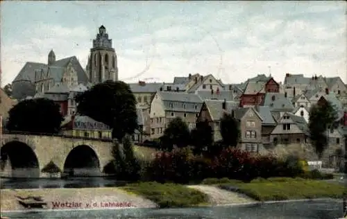 Ak Wetzlar an der Lahn, Teilansicht, Blick von der Lahnseite