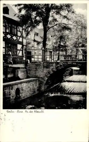 Ak Goslar am Harz, Abzucht, Fachwerkhaus