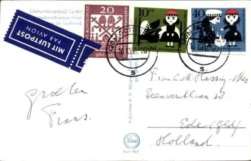 Ak Göttingen in Niedersachsen, Gänselieselbrunnen, Turm der Jacobikirche